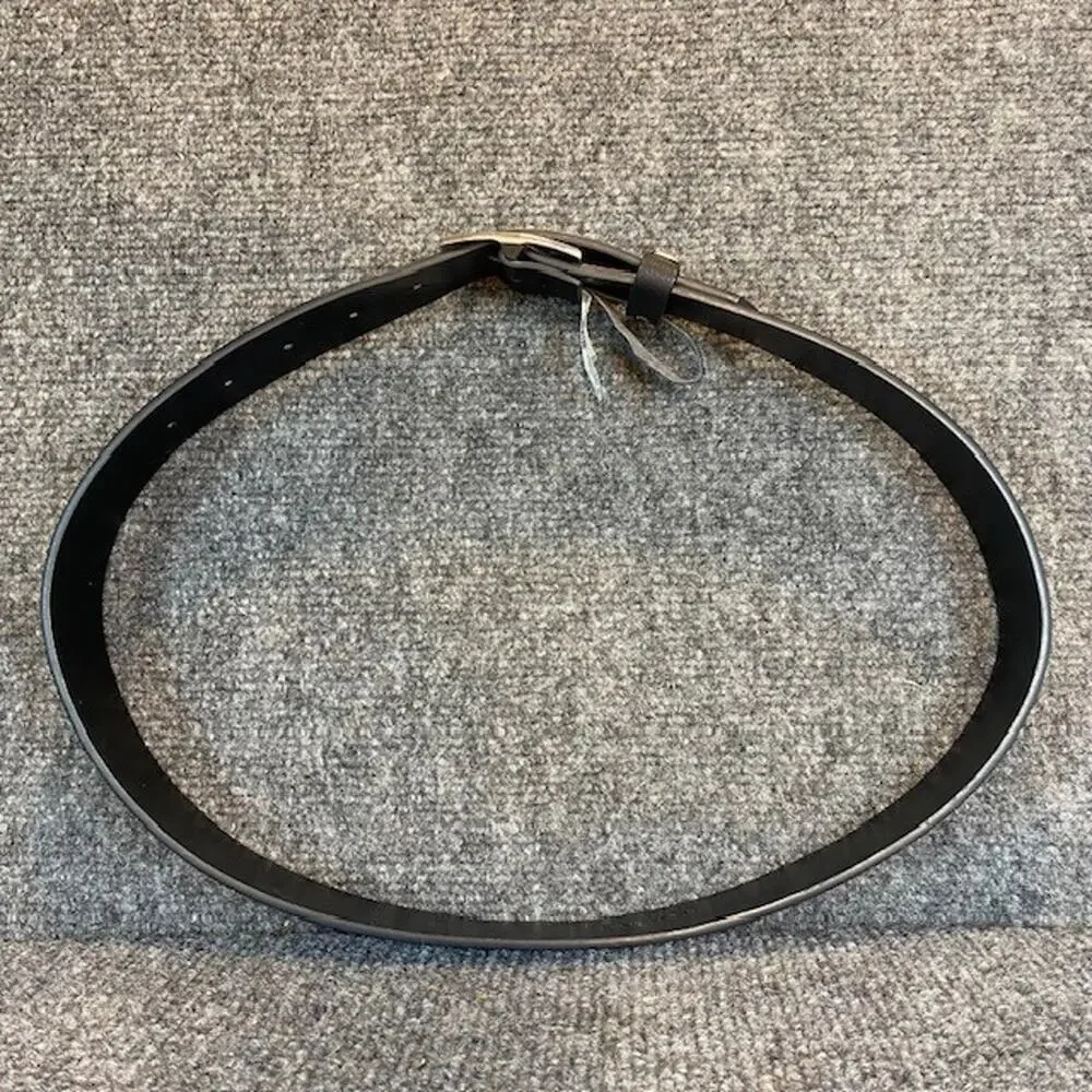 Nine West Black Faux Leather Belt Silver Square Buckle Women Small New